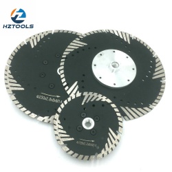 Triangle teeth protection turbo diamond saw blade with flange