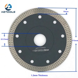 4.5in 115mm Super thin X turbo mesh tile diamond saw blade